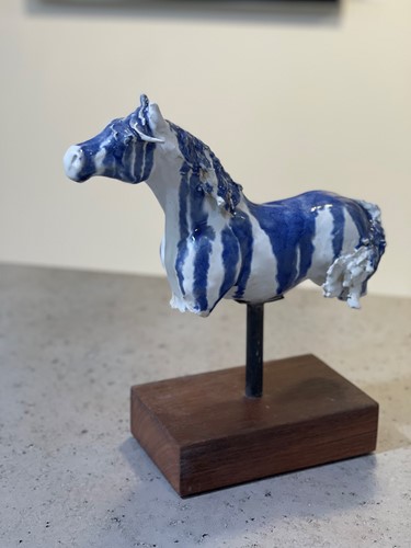 Blue Willow Equine Sculpture