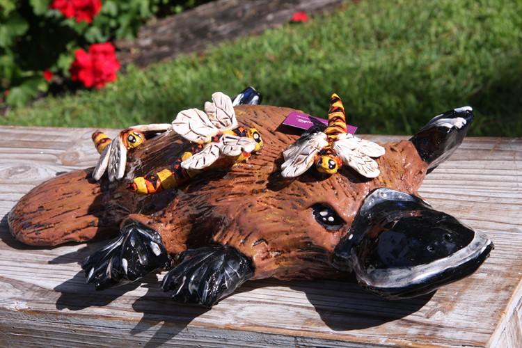 Decorated Platypus with Dragonfly friends