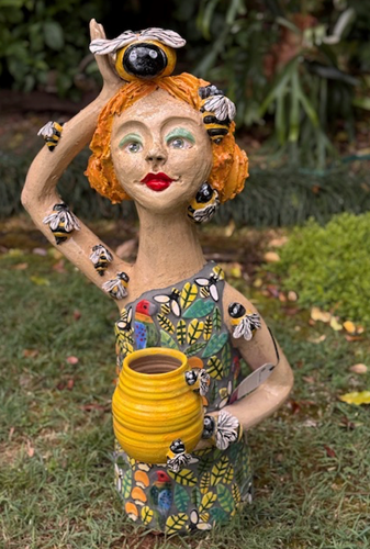 Bee my friend!  Garden Dweller with honeypot