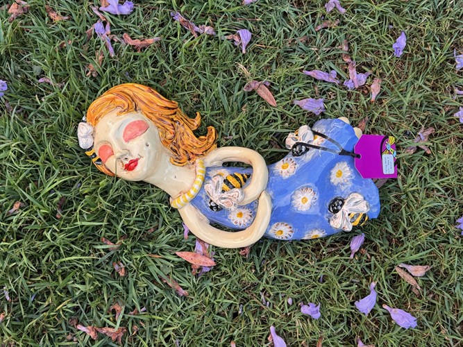 Flying Wall Girl - Blue Daisy Dress