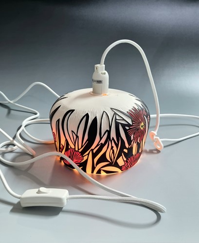 Hand Carved Porcelain Light Fitting by Sam Pettigrew