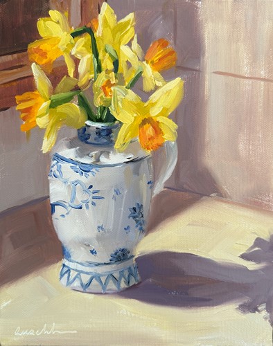 Delft and Daffodils by Natasha Ruschka