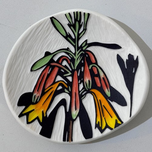 Trinket Dish - Porcelain Sgraffito Botanicals